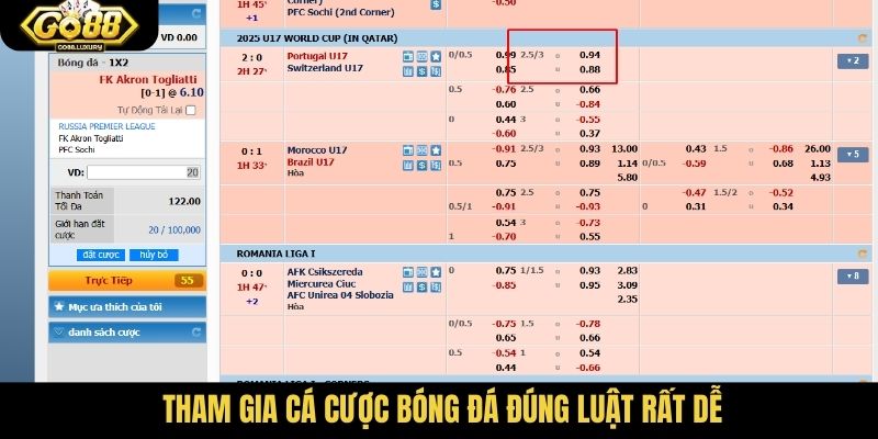 Tham gia cá cược bóng đá đúng luật rất dễ